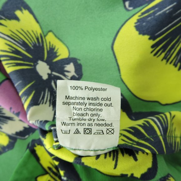 J Crew size 8 drapey top blouse floral print multicolor green pink yellow - Picture 7 of 7